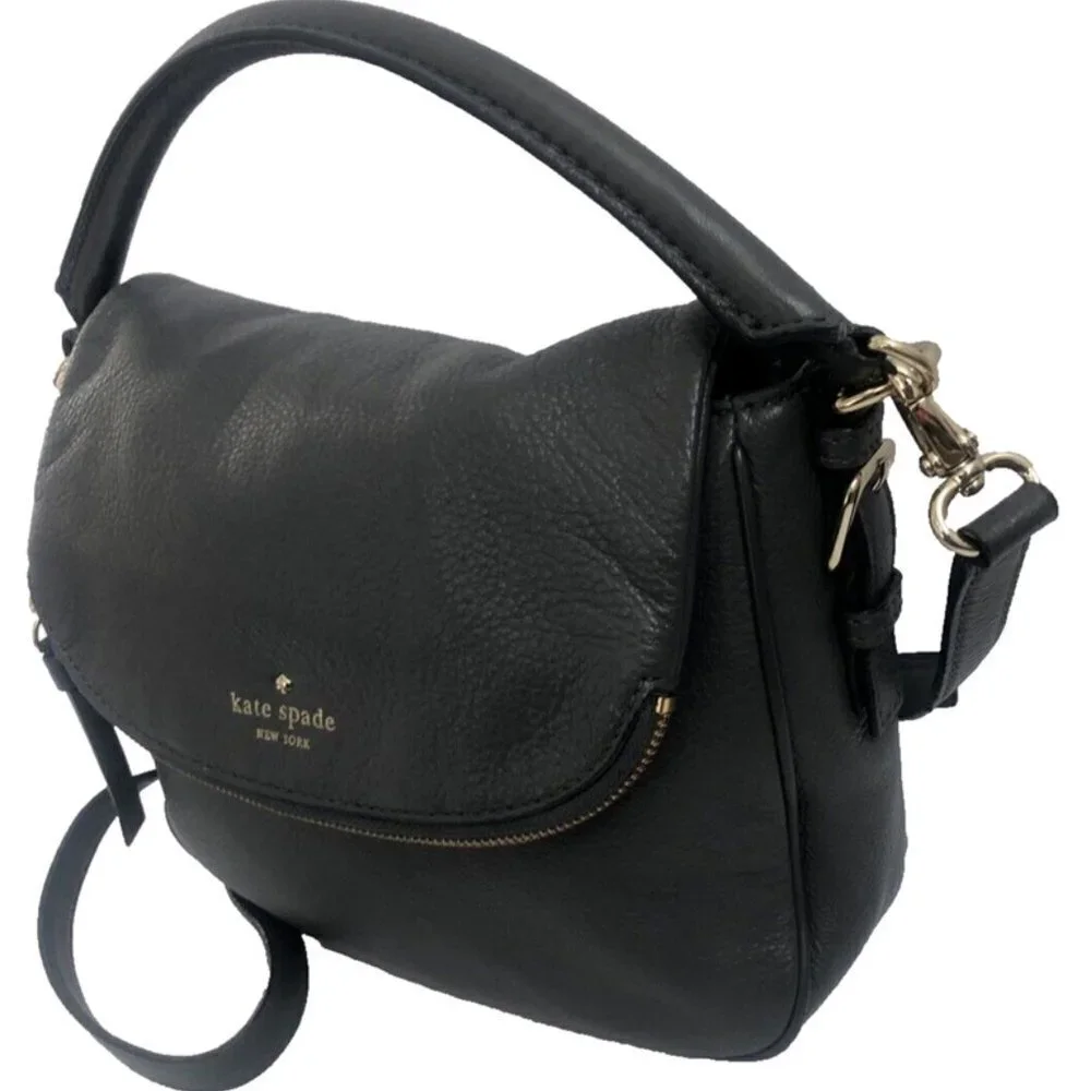 Kate Spade Crossbody Shoulderbag Devin Cobble Hill Smoke Gray Pebble Leather